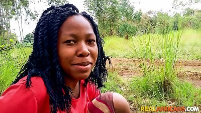 African Park rendezvous ends in motel arses amateur fuck and cum shot