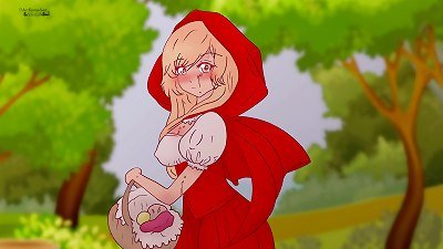 lil' red riding hood scolded a pervert who pounded a tree and let him know a woman's body !Hentai animation Parody !
