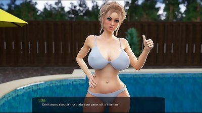 32 - Milfy City - v0.6e - Part 32 - Swimming with massive tits lesbo Liza (dubbing)