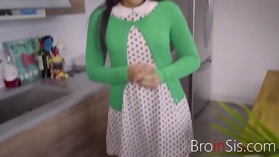 buxomy Latina sister Gets screwed By bro Before Interview- Adriana Maya