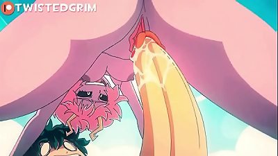 My Hero Academia Mina penetrates Deku silly